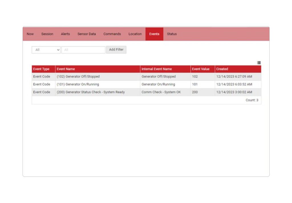 Weld Power Generator Remote Monitoring Events