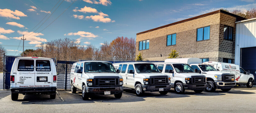 Some of the Weld Power Generator Service Vehicles ready to respond to emergency calls.