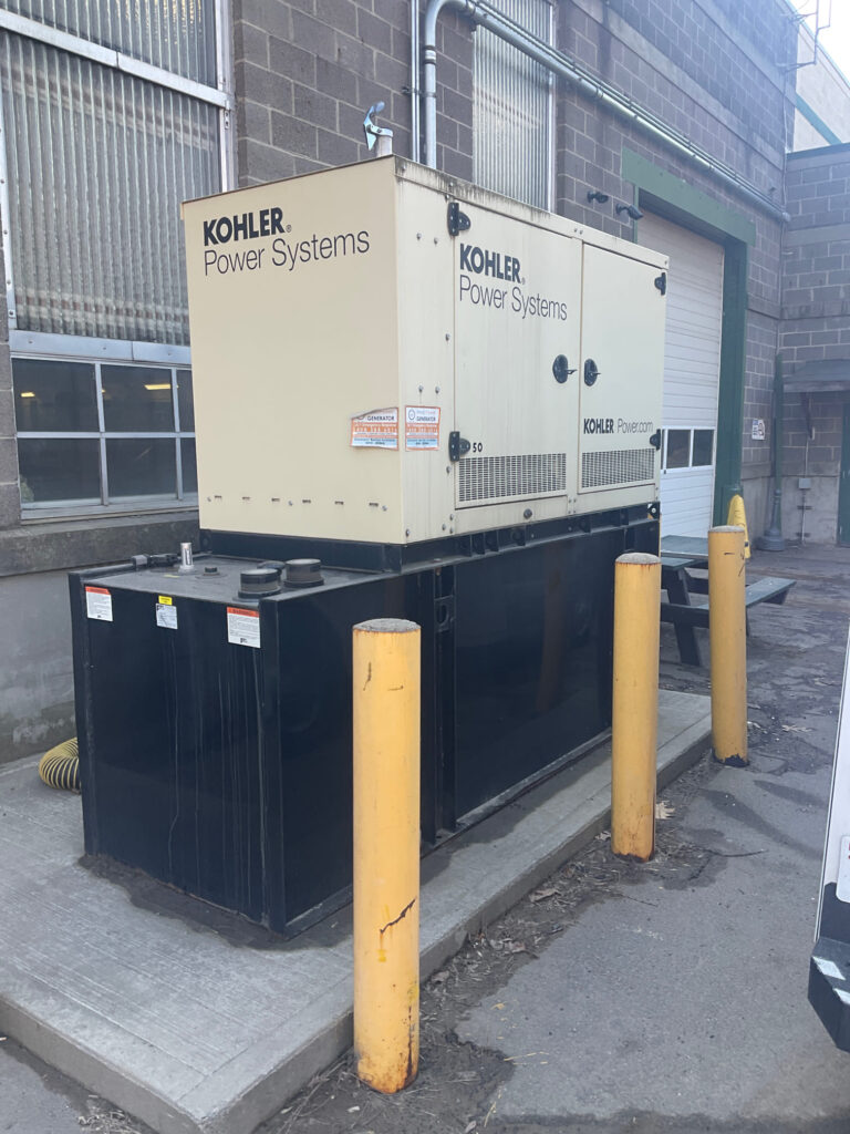 Kohler diesel generator that provides power to a manufacturing facility in New Jersey