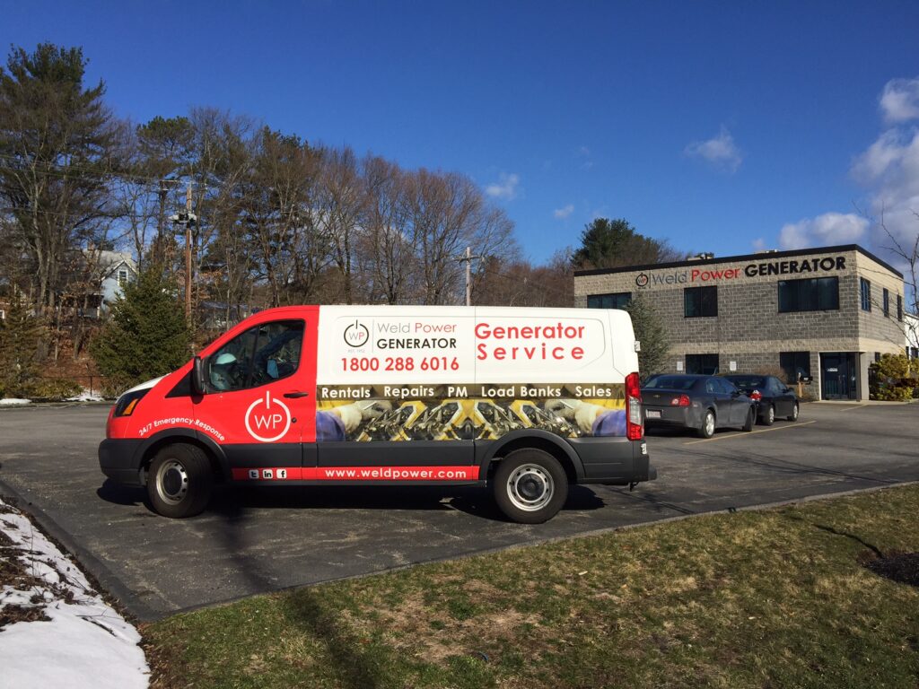 Weld Power Generator Service Vehicle in front of the Weld Power Headquarters.