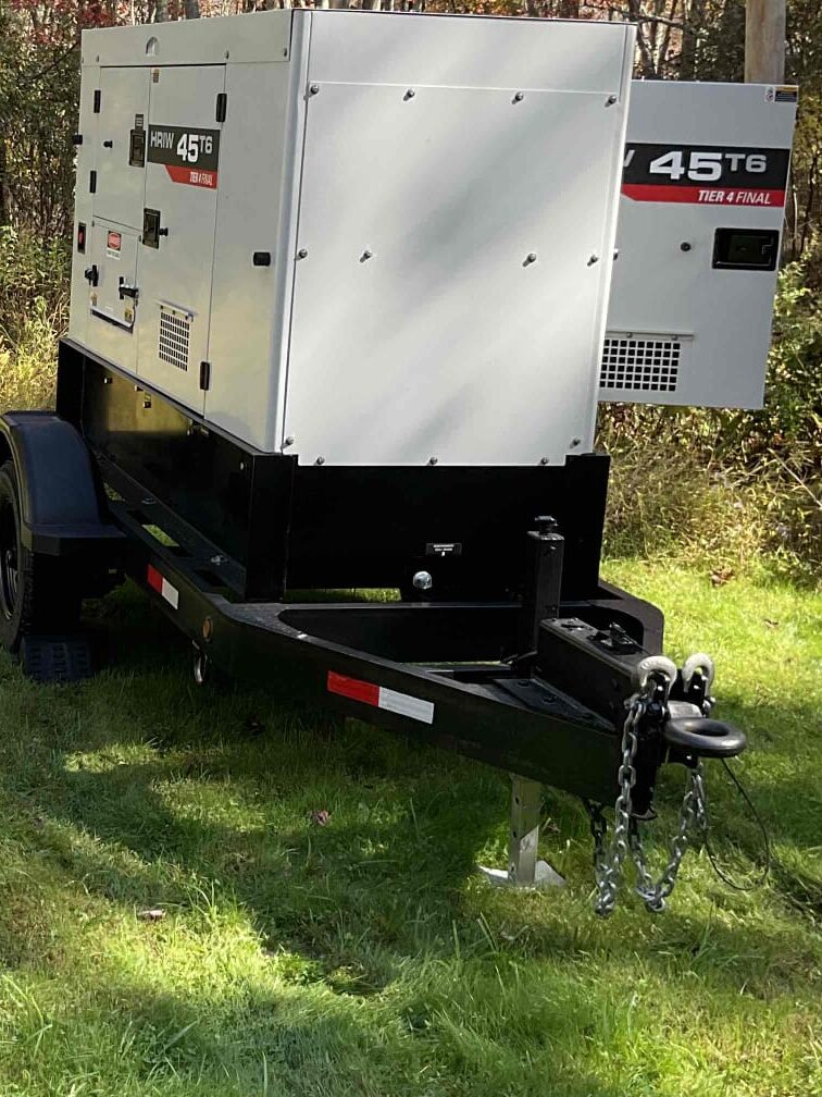Trailer mounted mobile generator that was purchased by a local town to provide back up emergency power to their facilities.