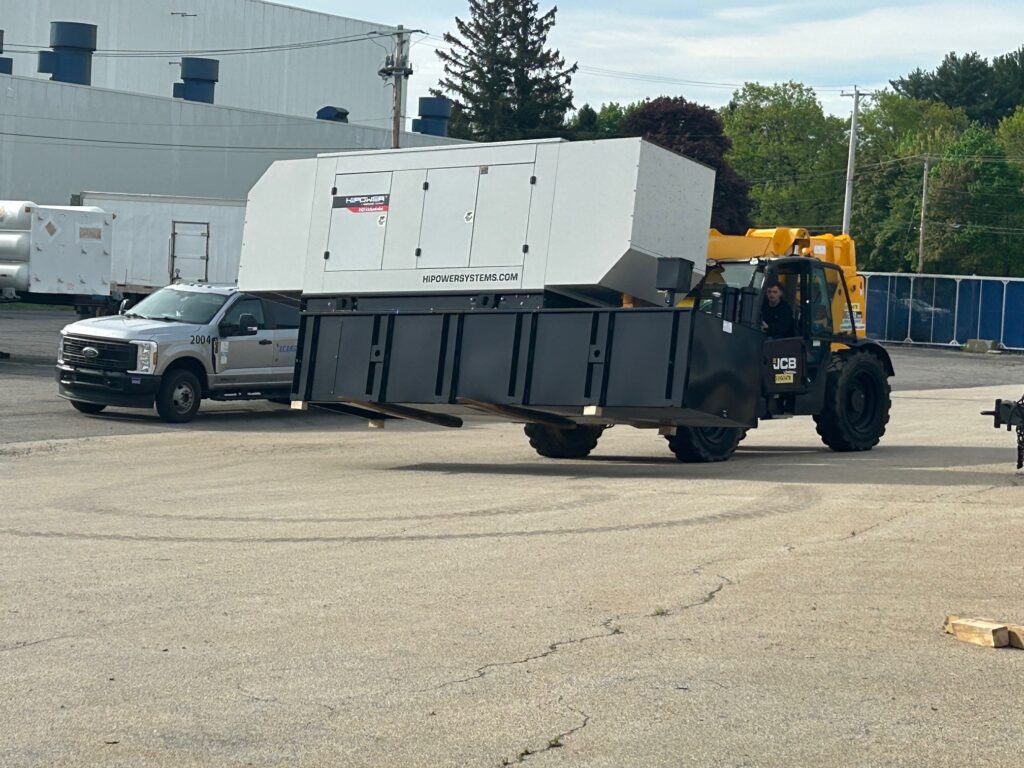 HiPower generator being installed at manufacturing facility in Worcester, MA