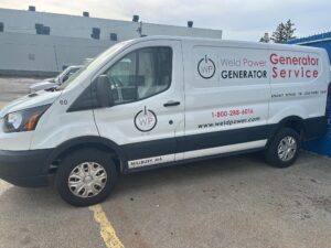 Weld Power Generator Service vehicle at our headquarters in Massachusetts awaiting an emergency service call.