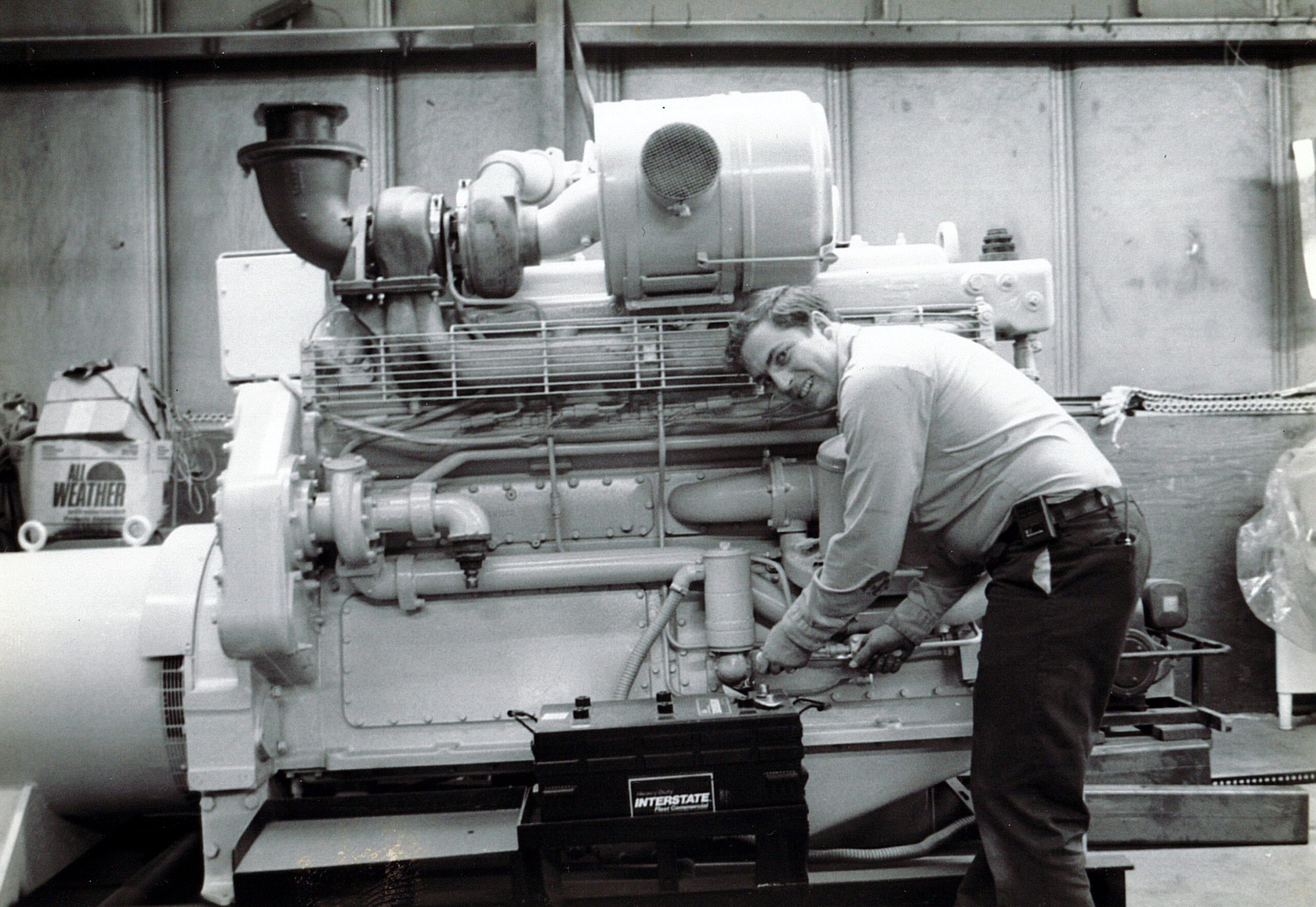Weld Power Generator technician performing preventative maintenance