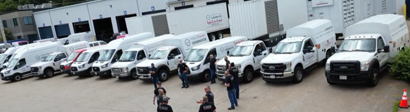 A fleet of generator service vehicles, generator load banking equipment, generator rentals and generator technicians.