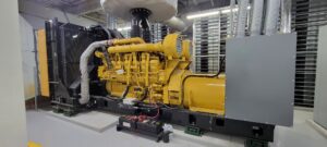 Caterpillar standby Generator providing back up power to a hospital during a power outage.