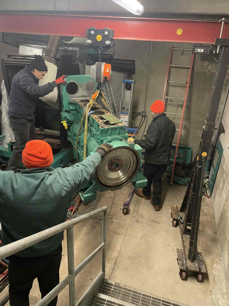 Weld Power Generator team dissembling a Cummins unit to complete a Generator Engine Overhaul