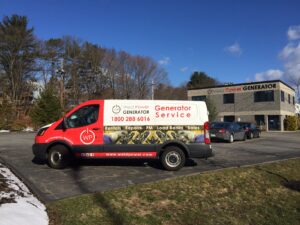 Weld Power Generator Service vehicle parked in front of our headquarters in Millbury, MA.