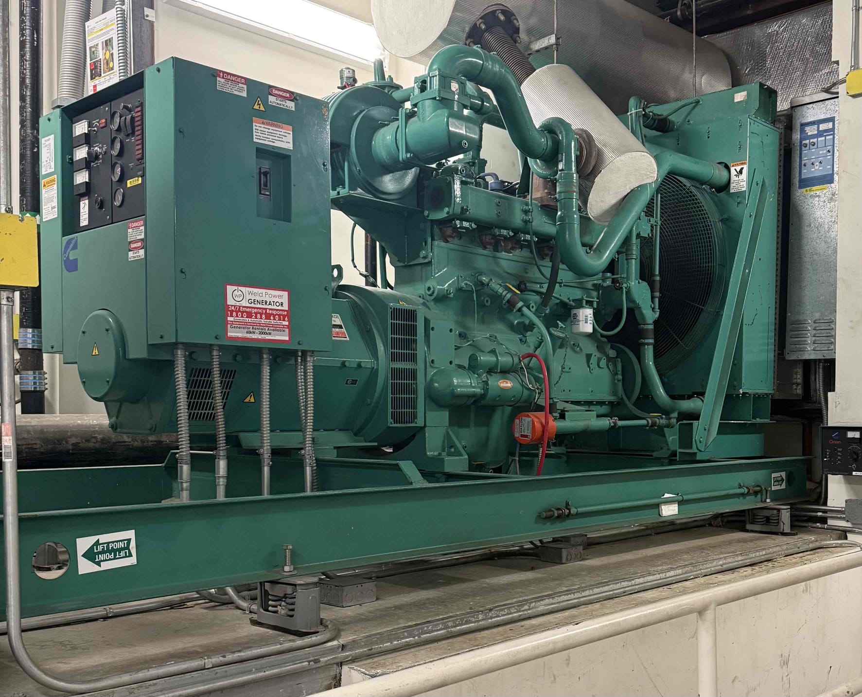 Cummins generator providing power to Brown University as part of the Generator Management