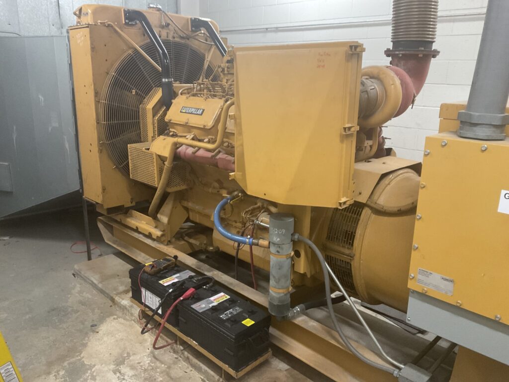 Caterpillar generator providing back up power to Boston College. This is an important piece of University Generator Management