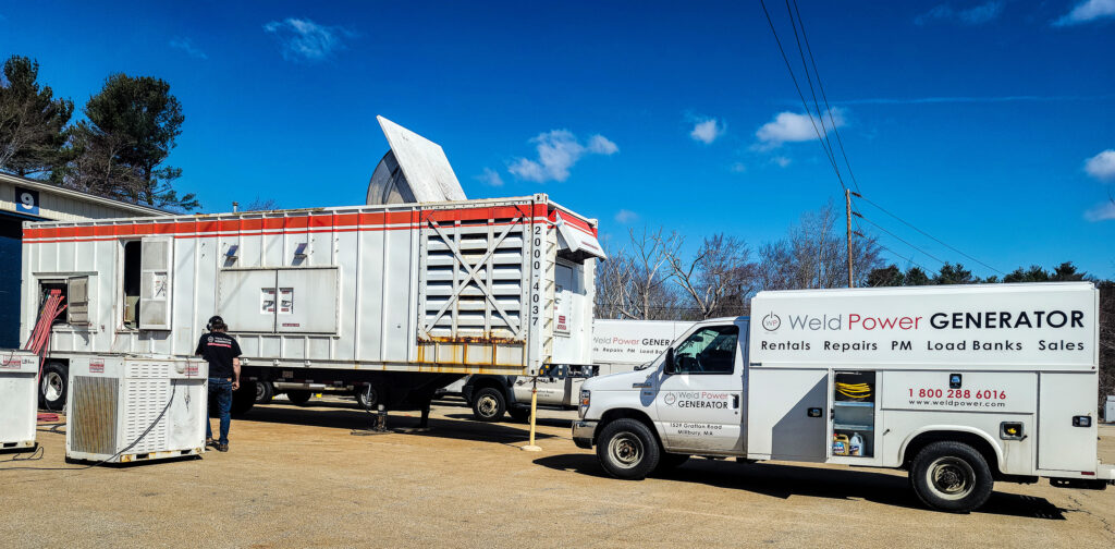 Generator Technician performing load bank testing on a 2 megawatt rental generator.